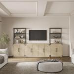 Buffet Cabinet with 4 Doors, Modern Sideboard Cabinet with Storage and Adjustable Shelves, Large Credenza Storage