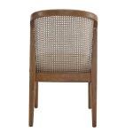 Christopher Knight Home Lilia Dining Chairs Set of 2, Modern Dining Chair with Fabric Upholstery, Rubberwood Frame Kitchen Chairs with Cane Webbing, Extra Seat for Dining Room, Beige + Walnut