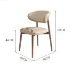 A Nordic Design Modern Solid Wood PU Leather Dining Room Restaurant Table Set Chair