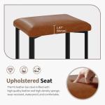 IDEALHOUSE 24 inches BarStools Set of 4, PU Leather Kitchen Chairs with 2" Thick Upholstery, Counter Height Bar Stools, Sturdy Metal Base, Easy Assembly, for Kitchen Island, Bar Counter, Brown