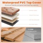 Sweetcrispy 43 Inches Folding Ottoman with Storage Bench, Foot Rest Stool, End of Bed Storage Bench Upholstered, Load 660 lbs, for Living Room, Synthetic Leather, Brown