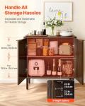 VEVOR Buffet Cabinet, Sideboard Cabinet with 2-Tier Storage, Coffee Bar Cabinet with Adjustable Shelves, Fluted Sideboard Buffet for Hallway, Entryway, Living Room, or Kitchen, Walnut