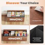 Sweetcrispy 43 Inches Folding Ottoman with Storage Bench, Foot Rest Stool, End of Bed Storage Bench Upholstered, Load 660 lbs, for Living Room, Synthetic Leather, Brown