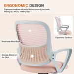 Sweetcrispy Home Office Managerial Executive Chair with Ergonomic Design, Mid-Back Mesh Swivel, Comfortable Lumbar Support, Comfy Arms for Bedroom,Study,Student