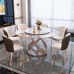 Luxury Round Dining Table Chairs Hallway Console Marble Dining Table Designer Lounge Restaurant Mesas De Comedor Home Furniture