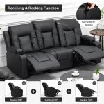 Recline Chair Set，Furniture 3PC Bonded Leather Recliner Set Living Room Set, Sofa, Recline Chair with Massger A