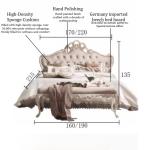 Decor Aesthetic Double Bed Modern Fashion Nordic Design Bed 2 People King Size Frame Bedside Table With Drawer Bedroom Furniture