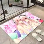1PC Anime Gisl SUPER SONICO Floor Mats Door Mats Household Carpets Foot Mats Kitchen And Bathroom Absorbent Non-slip Mats