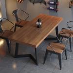 Unique Luxury Dining Table Wooden Oilproof High Wood Restaurant Set Tables Chairs Round Modern Mesas De Jantar Home Furniture