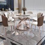 Luxury Round Dining Table Chairs Hallway Console Marble Dining Table Designer Lounge Restaurant Mesas De Comedor Home Furniture
