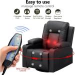 Recline Chair Set，Furniture 3PC Bonded Leather Recliner Set Living Room Set, Sofa, Recline Chair with Massger A