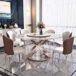 Luxury Round Dining Table Chairs Hallway Console Marble Dining Table Designer Lounge Restaurant Mesas De Comedor Home Furniture