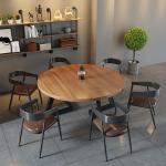 Unique Luxury Dining Table Wooden Oilproof High Wood Restaurant Set Tables Chairs Round Modern Mesas De Jantar Home Furniture