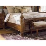 A178  Old solid wood double bed, villa, master bedroom bedside table group