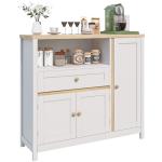 Viaozutis Storage Cabinet with Doors and Drawers,Kitchen Storage Cabinets，with Drawer and Adjustable Shelf（White）