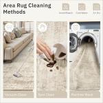 Soalmost 10x14 Area Rugs for Living Room, Non Slip Machine Washable Vintage Rugs, Low Pile Lightweight Large Rug for Bedroom, Dining Room, Home Office Beige