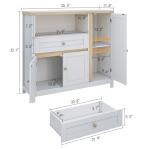 Viaozutis Storage Cabinet with Doors and Drawers,Kitchen Storage Cabinets，with Drawer and Adjustable Shelf（White）