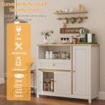 Viaozutis Storage Cabinet with Doors and Drawers,Kitchen Storage Cabinets，with Drawer and Adjustable Shelf（White）