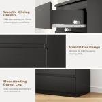 Jocoevol Black 5 Drawer Dresser for Bedroom, 15" D x 23.7" W x 40.4" H in Simply Chest of Drawers, Wood Storage Dresser with Drawers for Living Room Hallway Entryway, Black