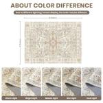 zesthome 8x10 Area Rugs - Stain Resistant Washable Rug for Living Room, Non-Slip Backing Large Area Rug with Ultra-Thin Low Pile for Bedroom, Vintage Home Decor