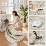 zesthome 8x10 Area Rugs - Stain Resistant Washable Rug for Living Room, Non-Slip Backing Large Area Rug with Ultra-Thin Low Pile for Bedroom, Vintage Home Decor