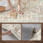 zesthome 8x10 Area Rugs - Stain Resistant Washable Rug for Living Room, Non-Slip Backing Large Area Rug with Ultra-Thin Low Pile for Bedroom, Vintage Home Decor