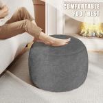 Gericco Round Stuffed Pouf Ottoman for Foot Rest, A Round Modern Foam Filled Poufs, Floor Chair for Living Room, Nursery, Dorm, A Soft Modern Foot Stool Perfect to Rest Your Feet (Grey, 20Inch)