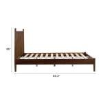 NTC Inno Wooden Bed Frame with Headboard, Solid Oak and Rubber Wood Foundation with Silent Slats and Wood Central Supports, 1000 Lb Capacity, Effortless Assembly, Queen - Dark Walnut