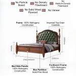 Modern Art Double Bed Top-grain Leather Bed 2 People Full Size Wood Frame Bedside Table With Drawers Bedroom Furniture Sets