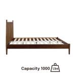 NTC Inno Wooden Bed Frame with Headboard, Solid Oak and Rubber Wood Foundation with Silent Slats and Wood Central Supports, 1000 Lb Capacity, Effortless Assembly, Queen - Dark Walnut