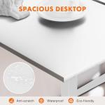 Sweetcrispy Computer Small Desk, 32 Inch Office Writing Work Study Student Home Bedroom Table with Metal Frame Wooden Tabletop No Wheels - White Wood