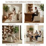 KISLOT Upholstered Dining Chairs with Casters, Washable Cover Modern Dining Room Chairs with Thick Cushion & Sturdy Metal Frame for Kitchen, Living Room, Dressing Room, Linen Fabric, 4PCS