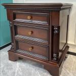 Modern Art Double Bed Top-grain Leather Bed 2 People Full Size Wood Frame Bedside Table With Drawers Bedroom Furniture Sets