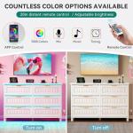 YITAHOME 8 Drawer Dresser for Bedroom, 47" Wide Farmhouse Wood Chest of Drawers with Metal Knobs, Anti-Tip Legs, Storage Dresser for Living Room, Entryway, Hallway, White