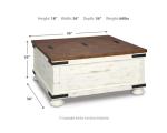 Ashley Wystfield White/Brown Storage Coffee Table