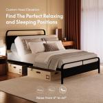 FLEXISPOT Queen Adjustable Bed, Complete with Modern Bed Frame, 0°to 60° Head Incline, Quiet Powerful DC Motor, Easy Assembly – Ideal for Relaxation, Reading, and Pressure Relief