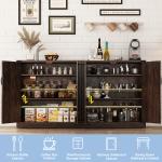Buffet Cabinet Coffee Bar Cabinet with Drawers & Doors Farmhouse Kitchen Buffet Sideboard Cabinet for Living Room Kitchen