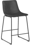 Signature Design by Ashley Centiar 24" Counter Height Modern Bucket Barstool, 2 Count, Black
