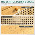 YITAHOME 47" Tall Buffet Sideboard Cabinet 5 Drawer Dresser, Boho Chest of Drawers with Golden Handles, Wood Storage Cabinet for Hallway, Entryway, Hold up to 300lbs - Oak