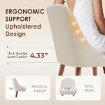 MALOL Dining Chairs Set of 4, Upholstered Dining Room Chair with Wood Legs, High-Back Padded Kitchen Chairs for Dining Room/Restaurant/Cafe, Beige