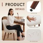 MALOL Dining Chairs Set of 4, Upholstered Dining Room Chair with Wood Legs, High-Back Padded Kitchen Chairs for Dining Room/Restaurant/Cafe, Beige