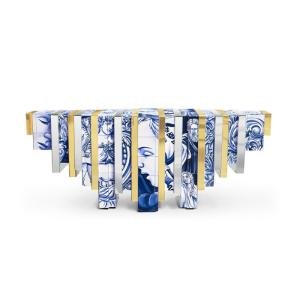 Italian light luxury painted Xuanguantai luxury villa home senior designer creative art wall decoration table