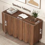 47.2 Storage Cabinet, Farmhouse Buffet Cabinet with Solid Wood Legs, 3-Door Sideboard Coffee Bar Cabinets for Kitchen Living Roo