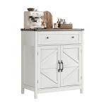 ChooChoo Kitchen Storage Cabinet, Coffee Bar Cabinet, Farmhouse Buffet Sideboard with Drawer for Kitchen, Living Room, White