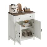 ChooChoo Kitchen Storage Cabinet, Coffee Bar Cabinet, Farmhouse Buffet Sideboard with Drawer for Kitchen, Living Room, White