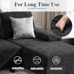 Meilocar Sectional Couches for Living Room, 106 in U Shaped Couch Soft Sectional Sofa with Double Chaise, Comfortable 4 Seat Sofa Couch (Black)