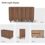 47.2 Storage Cabinet, Farmhouse Buffet Cabinet with Solid Wood Legs, 3-Door Sideboard Coffee Bar Cabinets for Kitchen Living Roo