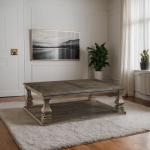 Farmhouse Coffee Table in Weathered Gray Finish