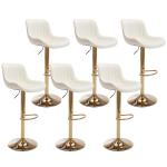 Velvet Adjustable Swivel Counter Height Bar Stool Chrome Base Footrest Gold Legs Dining Pub Set 6, Customized