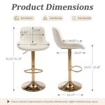 Velvet Adjustable Swivel Counter Height Bar Stool Chrome Base Footrest Gold Legs Dining Pub Set 6, Customized